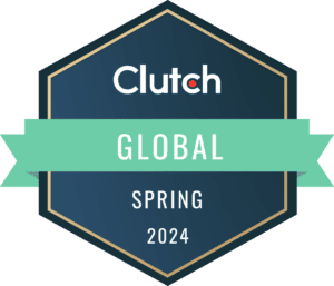 Archived Spring 2024 Clutch Global Award badge used in Rivell's historical announcement