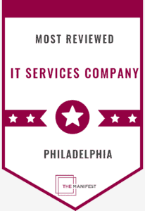 Archived 2024 The Manifest Philadelphia IT services recognition badge from Rivell's historical announcement