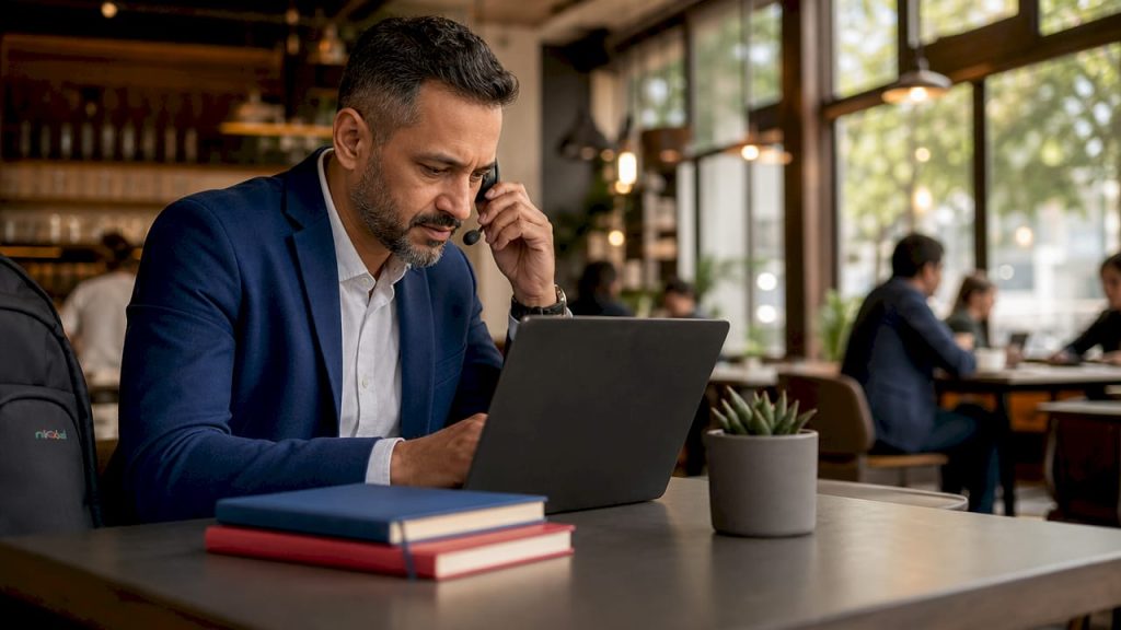 IT professional troubleshooting VoIP call quality