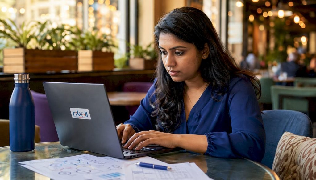 Woman working in NJ IT support office