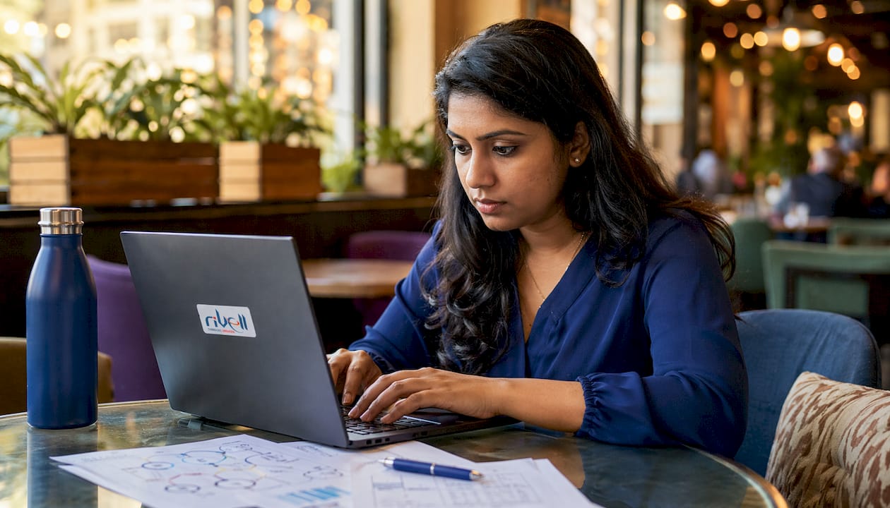 Woman working in NJ IT support office