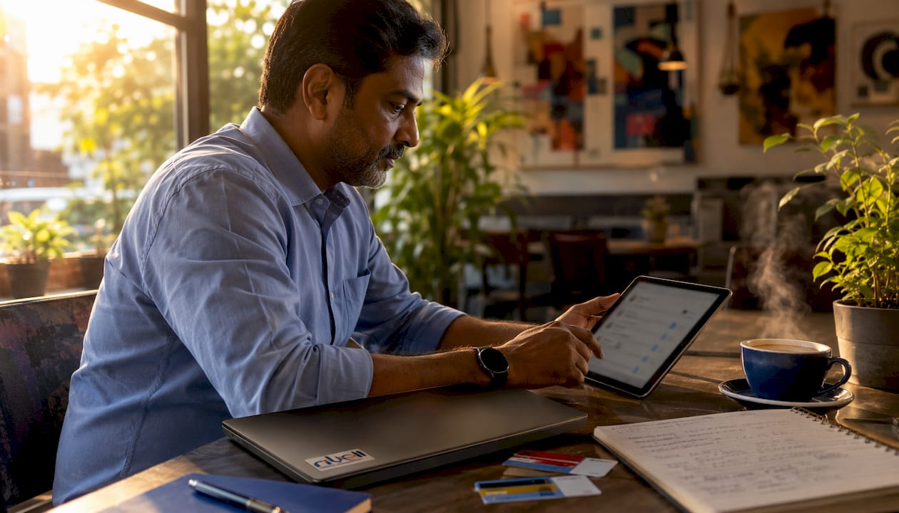 Man configuring cloud IAM in NJ office
