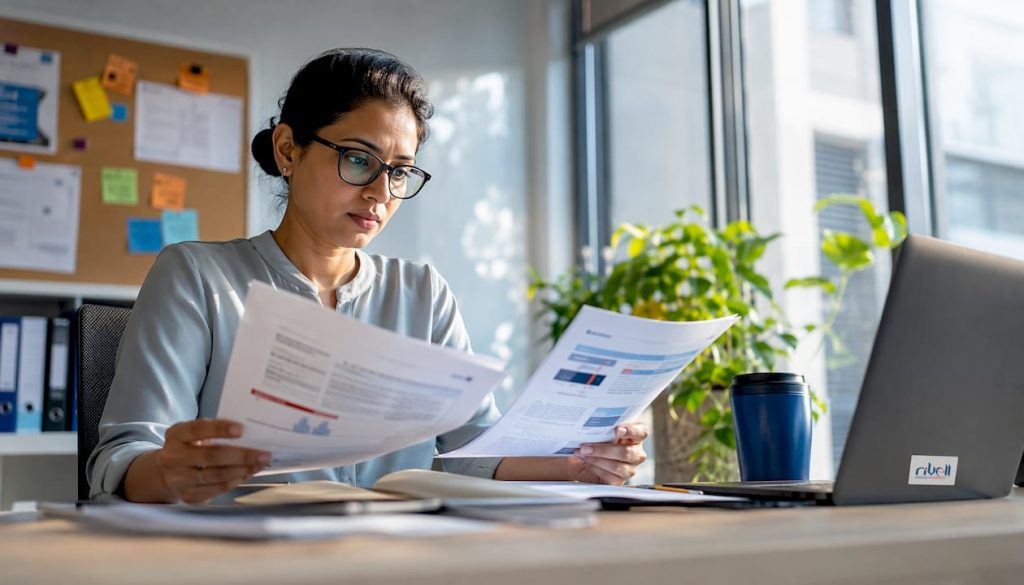 Cybersecurity analyst reviewing phishing attack reports