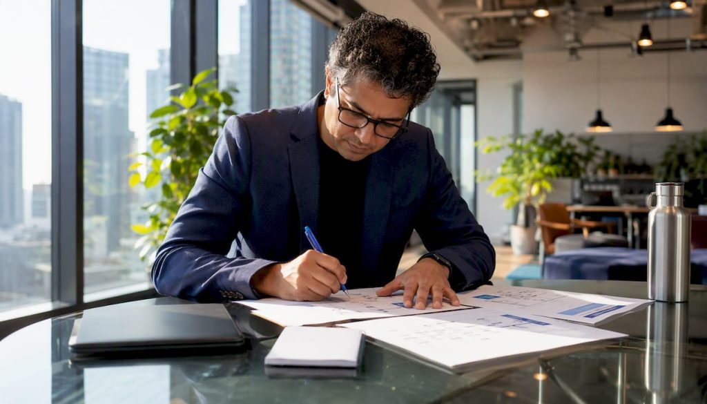 IT leader reviewing Microsoft 365 migration and support documents for a New Jersey business