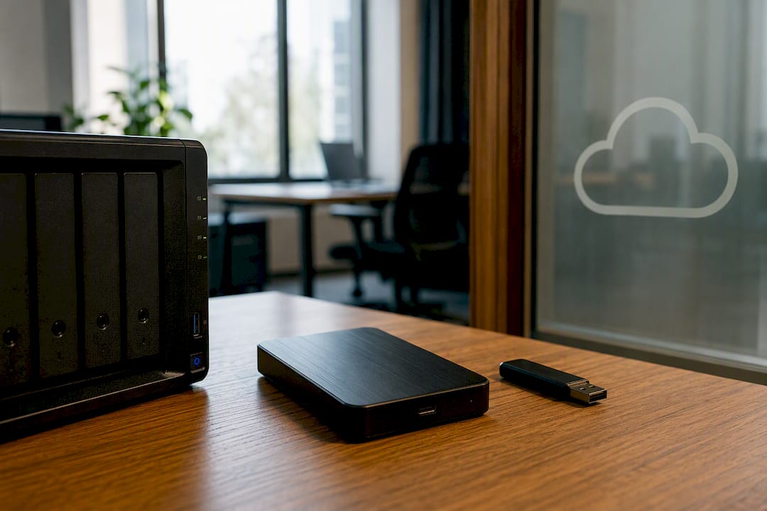Backup media devices comparison on table